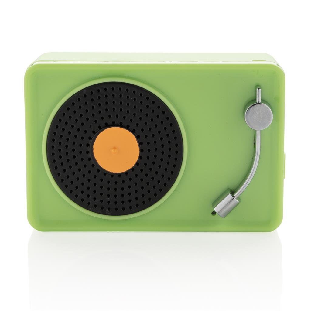 green portable speaker