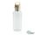 GRS RPET bottle with FSC bamboo lid and handle, transparent