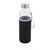 Glass bottle with neoprene sleeve, black