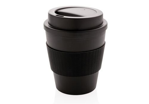 Reusable Coffee cup with screw lid 350ml, black