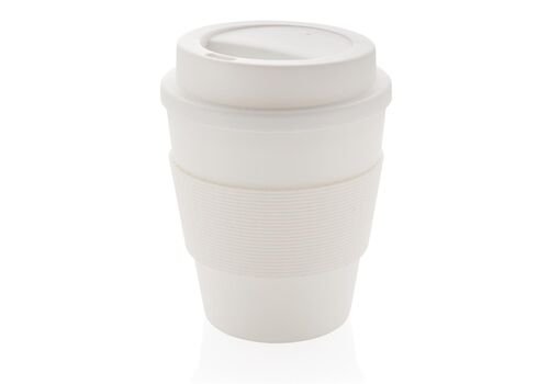 Reusable Coffee cup with screw lid 350ml, white