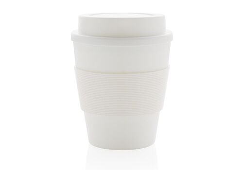 Reusable Coffee cup with screw lid 350ml, white