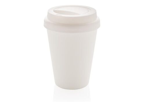 Reusable double wall coffee cup 300ml, white