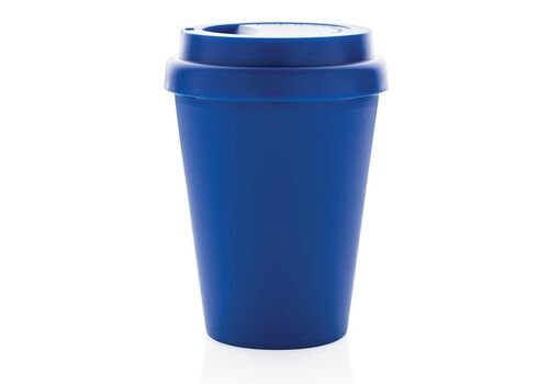 Reusable double wall coffee cup 300ml, blue