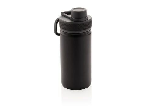 Vacuum stainless steel bottle with sports lid 550ml, black