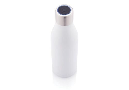 UV-C sterilizer vacuum stainless steel bottle, white