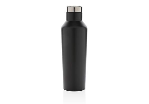 Modern vacuum stainless steel water bottle, black