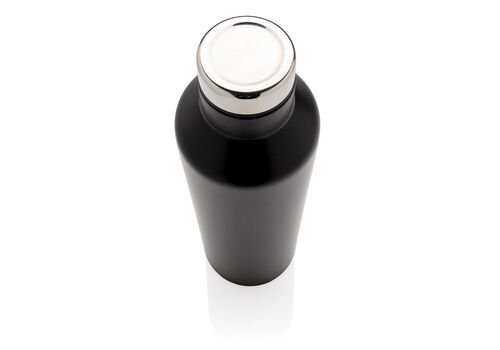 Modern vacuum stainless steel water bottle, black