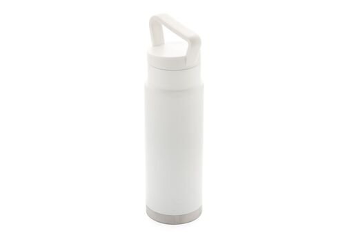 Leakproof vacuum on-the-go bottle with handle, white