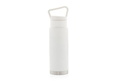 Leakproof vacuum on-the-go bottle with handle, white