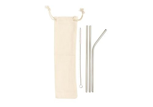 Reusable stainless steel 3 pcs straw set