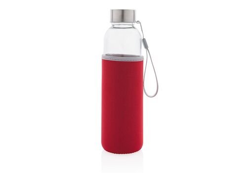 Glass bottle with neoprene sleeve, black