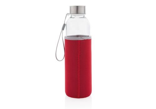 Glass bottle with neoprene sleeve, black