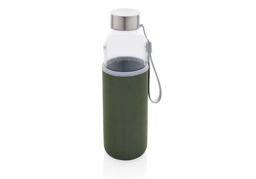 Glass bottle with neoprene sleeve, black