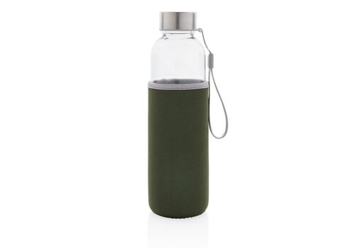 Glass bottle with neoprene sleeve, black