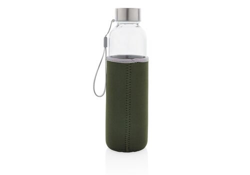 Glass bottle with neoprene sleeve, black