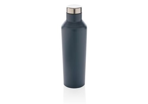 Modern vacuum stainless steel water bottle, blue