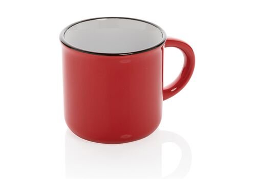 Vintage ceramic mug, red