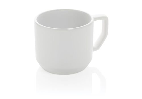 Ceramic modern mug, white