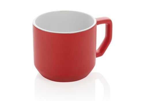 Ceramic modern mug, red