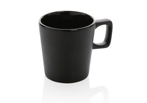 Ceramic modern coffee mug, black