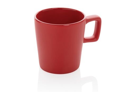 Ceramic modern coffee mug, red