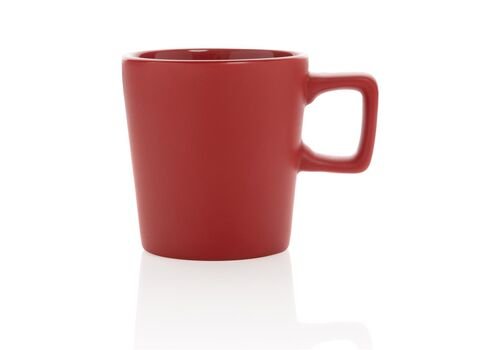 Ceramic modern coffee mug, red