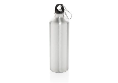 XL aluminium waterbottle with carabiner, silver