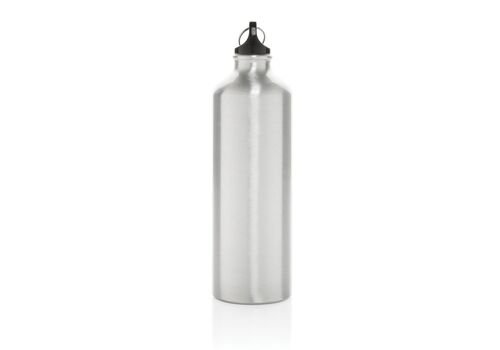 XL aluminium waterbottle with carabiner, silver