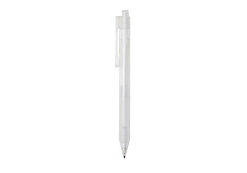 X9 frosted pen with silicon grip, white