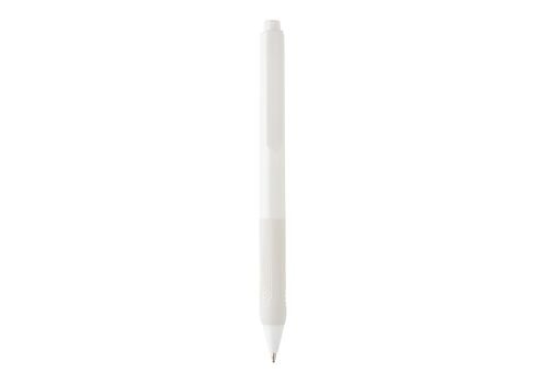 X9 solid pen with silicon grip, white