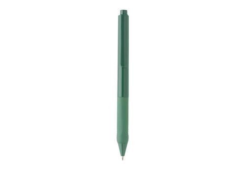 X9 solid pen with silicon grip, green