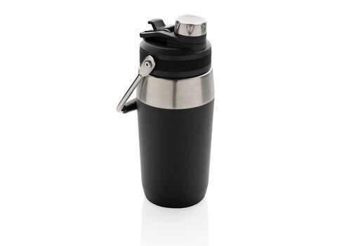 Vacuum stainless steel dual function lid bottle 500ml, black