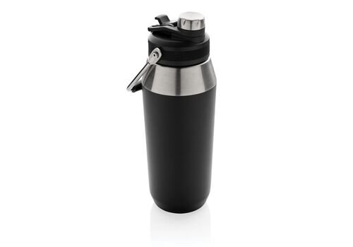 Vacuum stainless steel dual function lid bottle 1L, black