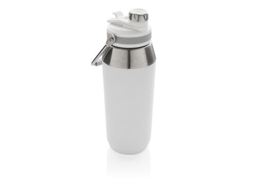 Vacuum stainless steel dual function lid bottle 1L, white