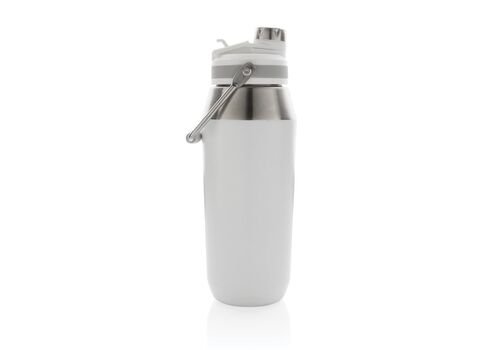 Vacuum stainless steel dual function lid bottle 1L, white