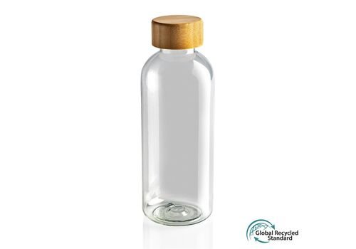 GRS RPET bottle with FSC bamboo lid, transparent