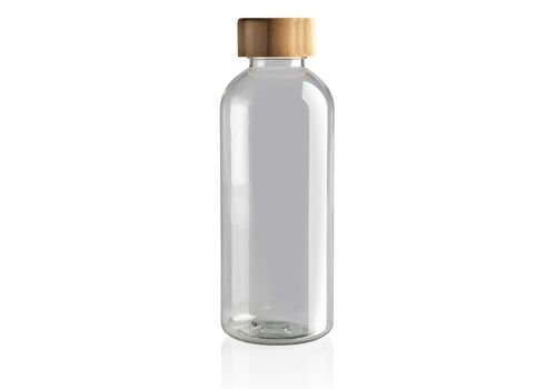 GRS RPET bottle with FSC bamboo lid, transparent