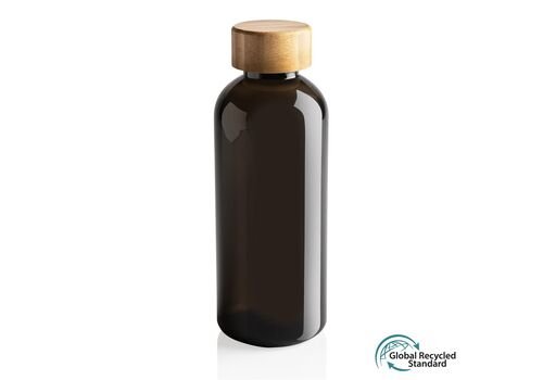 GRS RPET bottle with FSC bamboo lid, black