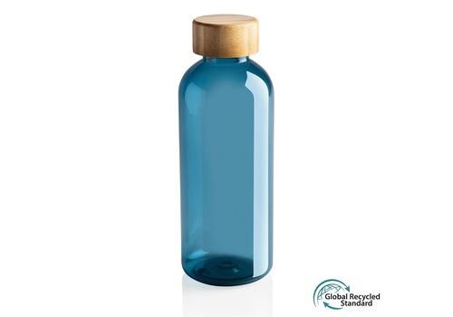 GRS RPET bottle with FSC bamboo lid, blue