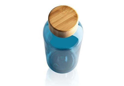 GRS RPET bottle with FSC bamboo lid, blue