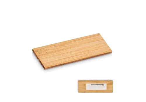 Name tag holder in bamboo