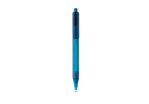 GRS RPET X8 transparent pen, blue