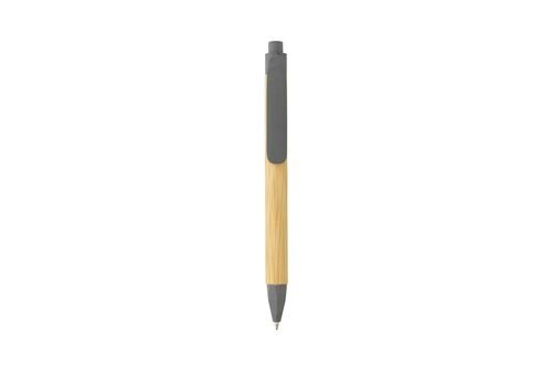 Write responsible recycled paper barrel pen, grey