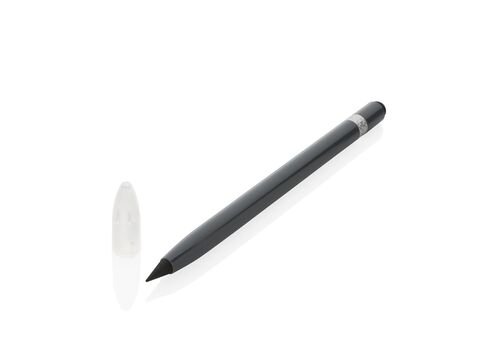 Aluminum inkless pen with eraser, grey