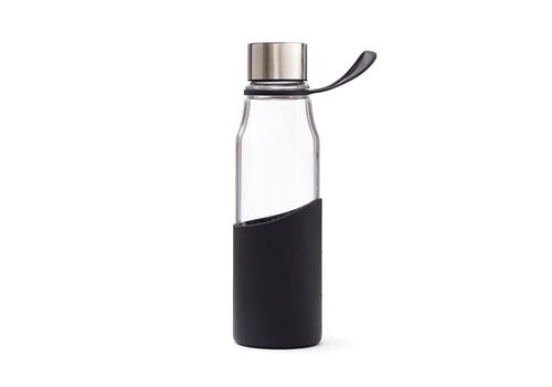 VINGA Lean Glass Water Bottle, black